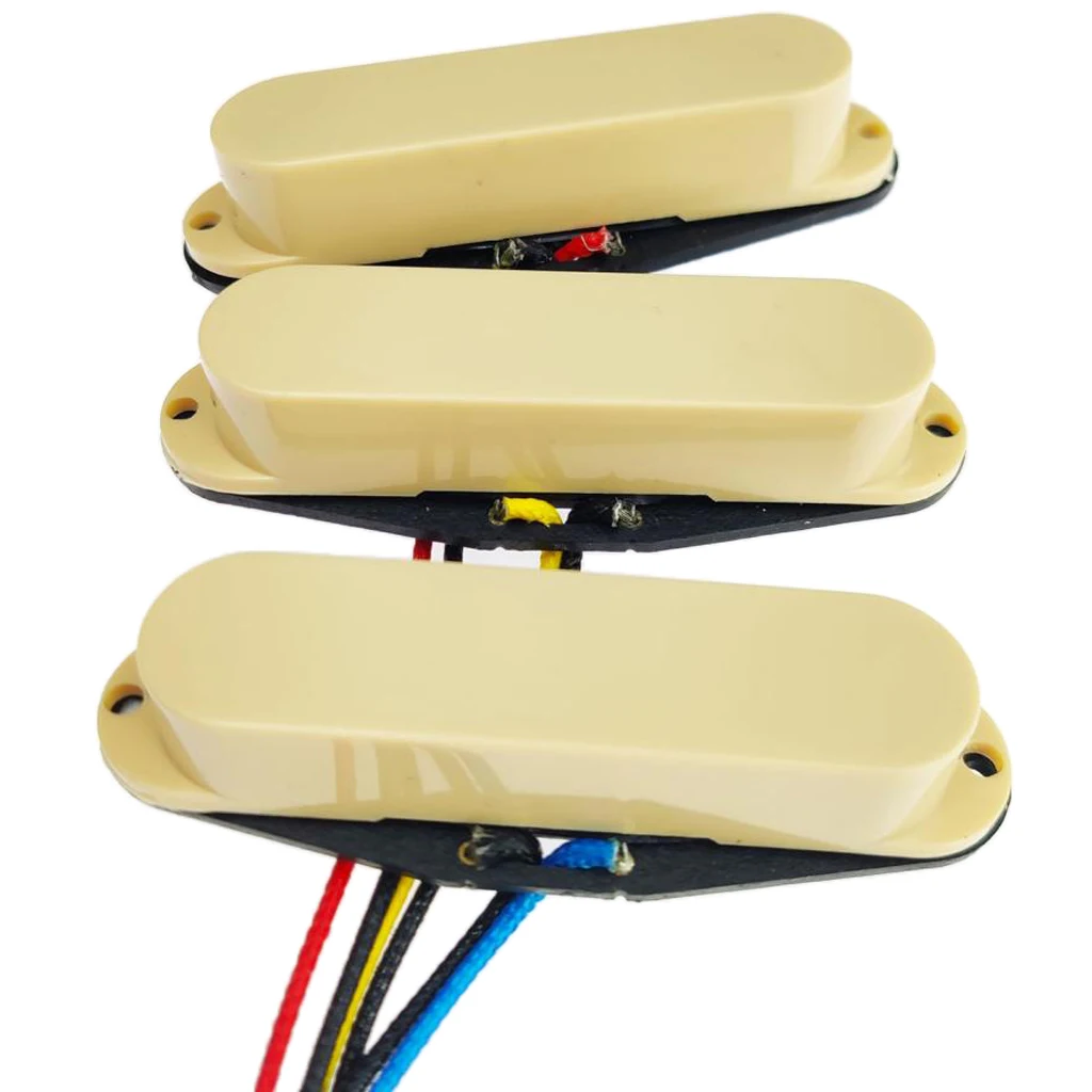 Premium Electric Guitar Pickups Humbucker Single Coil Pickup Set, 6 Strings, Beige