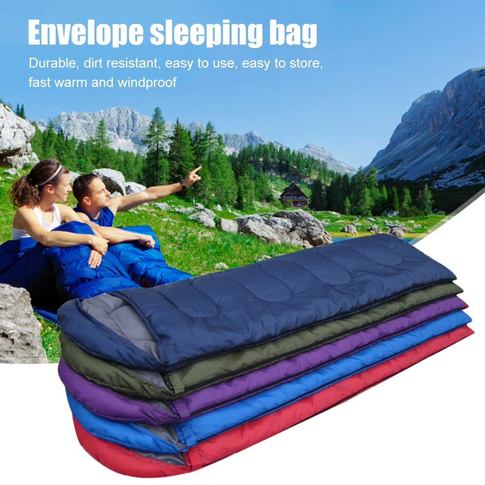 3 SEASON SLEEPING BAG WATERPROOF CAMPING HIKING BAGS ENVELOPE SINGLE ZIP CASE UK 