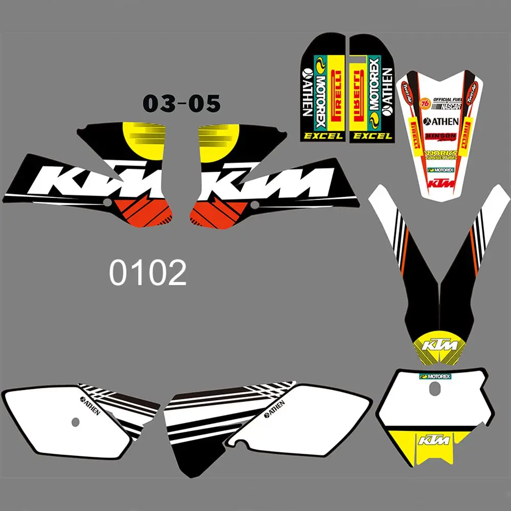 

New Full Graphics Decals Stickers Custom Number Name Glossy Bright Stickers Waterproof For KTM 85 SX SX85 2003 2004 2005