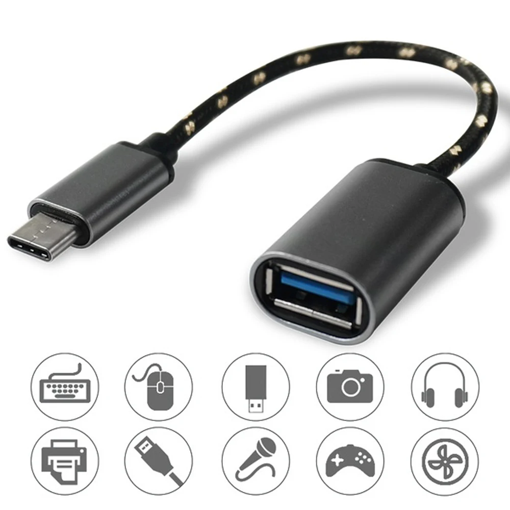 USB3.1 OTG Кабель-адаптер type-C Micro USB варианты папа-USB гнездовой разъем нейлоновый плетеный шнур на ходу usb type C адаптер