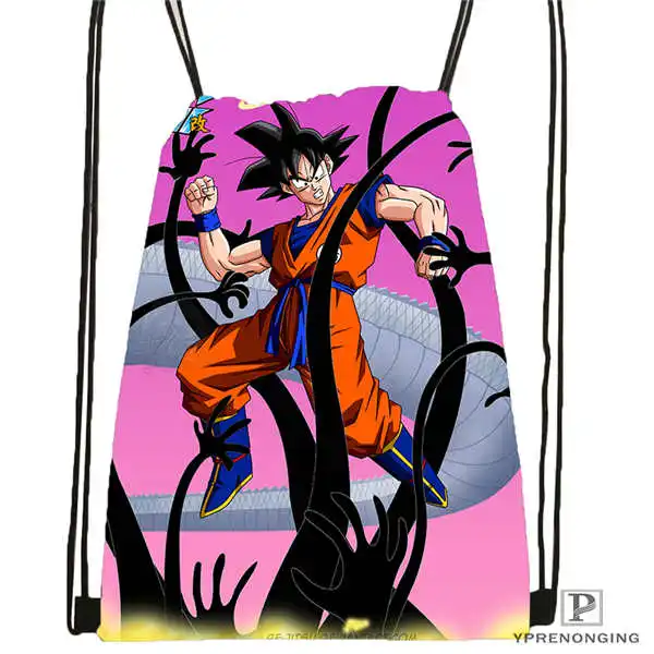 Drawstring Backpack Индивидуализированный Жемчуг дракона Kai Goku походная сумка на шнурке милый рюкзак для детей(черная спинка) 31x40 см#180531-03-33 - Цвет: Drawstring Backpack