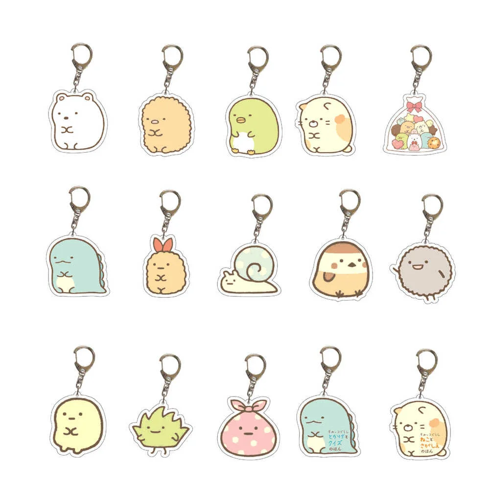 Cute Sumikkogurashi Keychain Cartoon Acrylic Key Ring Holder Bag Charm Classic Anime Jewelry Teens Gift 2021 | Украшения и