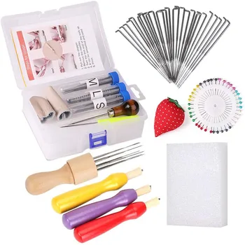 

LMDZ 25 Colors Wool Roving Needle Felting Kit with Instruction Scissors and Other Tools for Wool Felting Needle Felting Kit