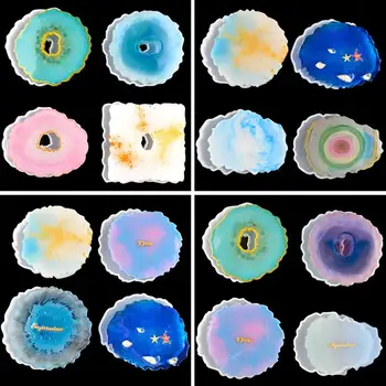 

4Pcs Irregular Cloud Silicone Epoxy Resin Cup Pad Coaster DIY Craft Making Mold