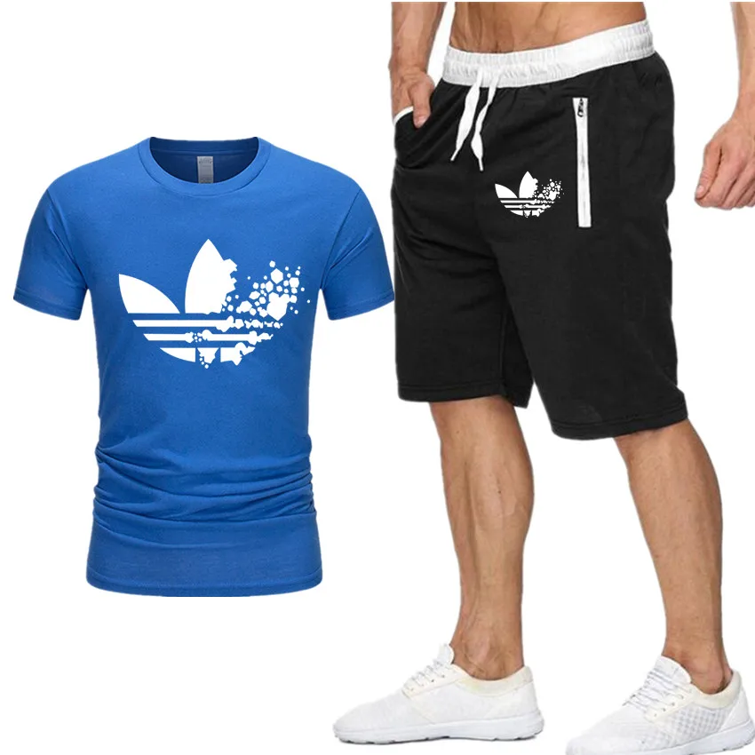Новая футболка+ шорты наборы мужские летние костюмы с принтом Джордан повседневная мужская футболка спортивные костюмы брендовая одежда топы тройники комплект мужской