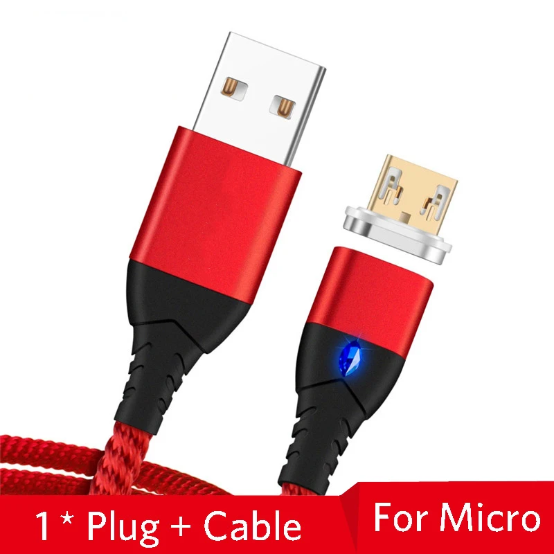 Red Micro Cable Магнитный Micro usb type-C кабель для Xiaomi Redmi Note 7 USB C кабель для iPhone 11X7 8 samsung Быстрая зарядка мобильного телефона зарядное устройство - Цвет: Red Micro Cable