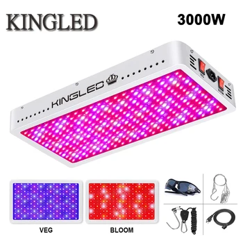 

KINGLED 3000W Led grow light full spectrum double Switch with UV IR for grow tent indoor plants seeding growing flowering