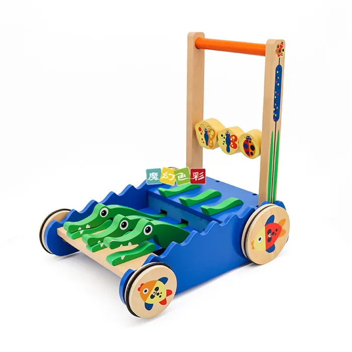 

Foreign Trade Wholesale New Style Wooden CHILDREN'S Baby Multi-functional Anti-Falling Baby Walker Hand Push Walker Learn Walk T