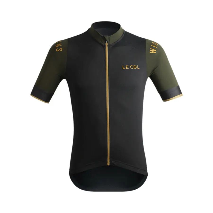 Le col Мужская велосипедная майка высшего качества pro team Летняя коллекция полосатая Облегающая рубашка для горного велосипеда топы Спортивная одежда