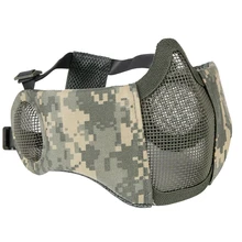 

Tactical Foldable Mesh Mask With Ear Protection for Airsoft Paintball with Adjustable Elastic Belt Strap