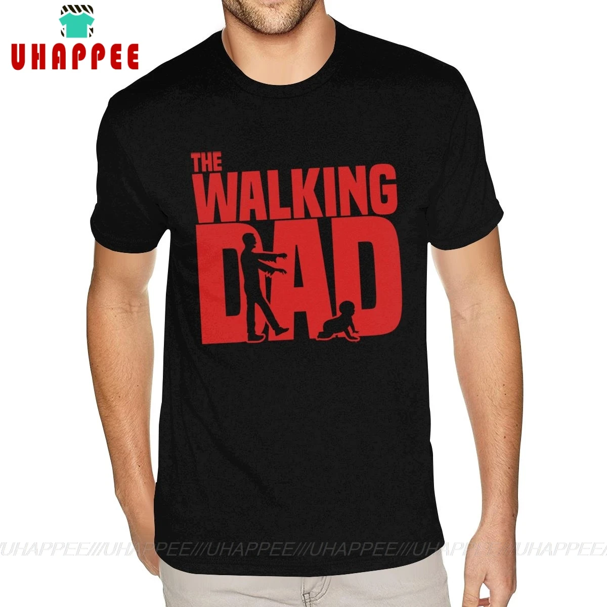 Мужские футболки Pride Walking Dad черные хлопковые с коротким рукавом размера плюс |