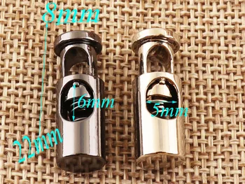 

20 pcs Silver/Gunmetal Double Barrel Toggle Cord Lock,Spring Buckle Stopper Spring Buckle,Cylinder Stopper Toggle cord stop