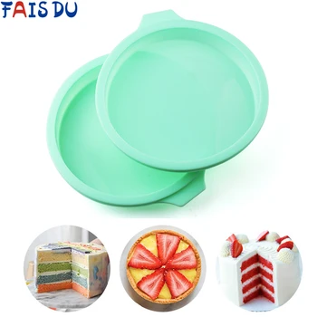 

4/6/8pcs Silicone Layer Mousse Melaleuca Cake Round Dessert Cutting-free Molds Forms For Cooking Confectionery Baking Tool