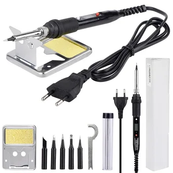 

JCD Electric Soldering iron kit 80W 220V adjustable solder iron kit LCD temperature Welding tool set soldering tips wires 908S