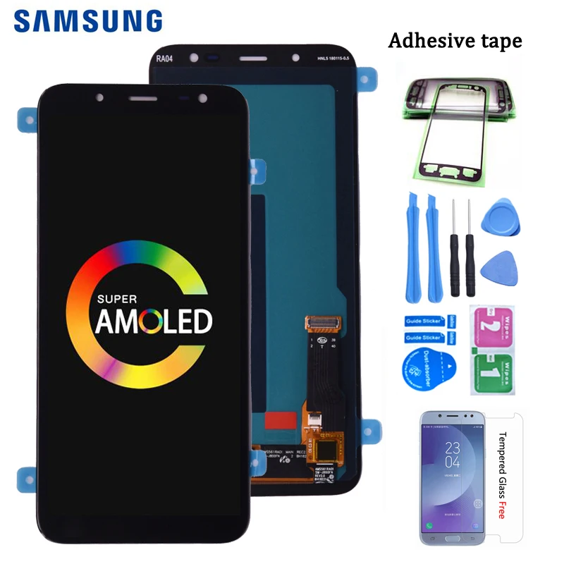 Супер AMOLED для samsung Galaxy J6 J600 J600F J600Y ЖК-экран и сенсорная стеклянная панель в сборе