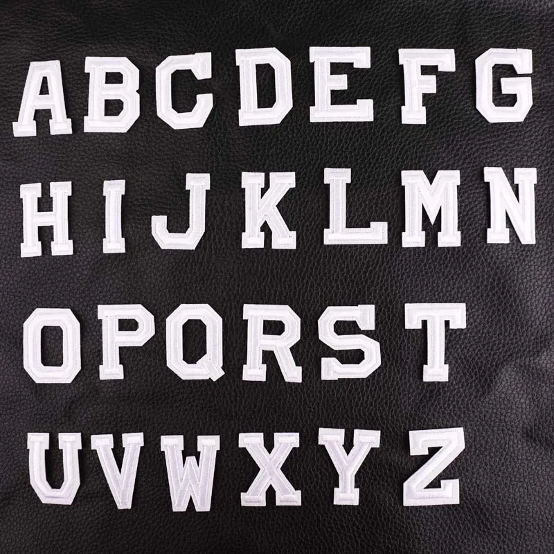 White English Alphabet Letter Embroidery Patches Diy Hot Melt Adhesive Sew On Brand Cloth Accessories Stickers Name Patches Patches Aliexpress