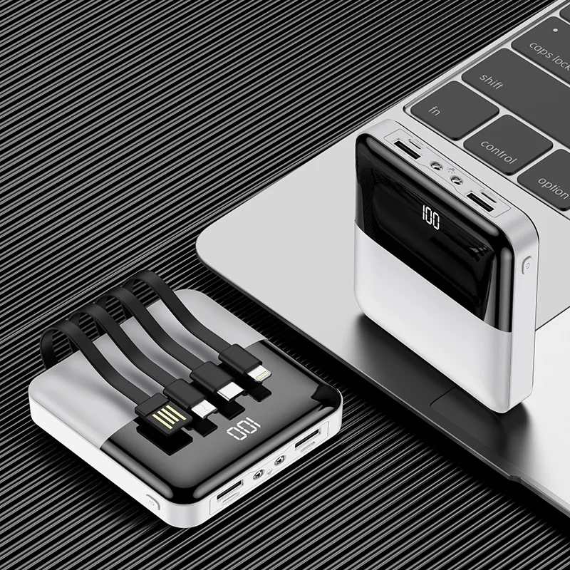 20000 мАч Внешний аккумулятор мини внешний повербанк с четырьмя USB TYPE C фонарь