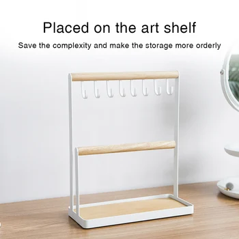 

Organizer Bedroom Earring Storage Desktop Display Stand Show Iron Jewelry Rack Holder Ring Shelf With Base Necklace Home