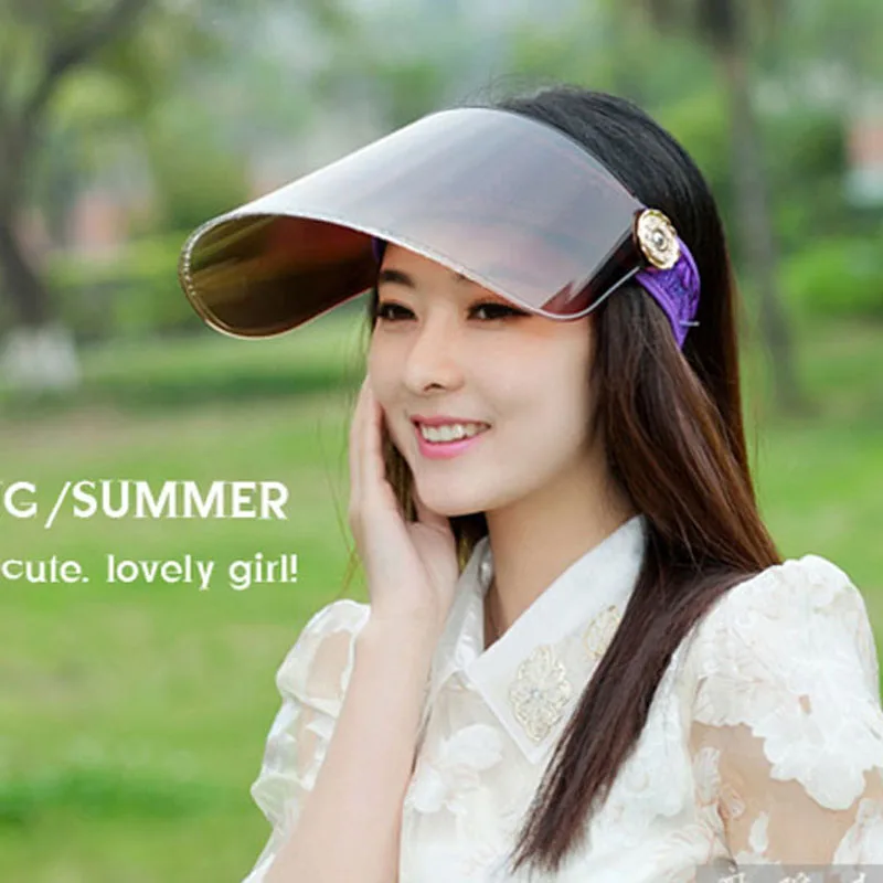 Summer Holiday Neon Sun Visors Sunvisor Party Hat Clear Plastic Cap