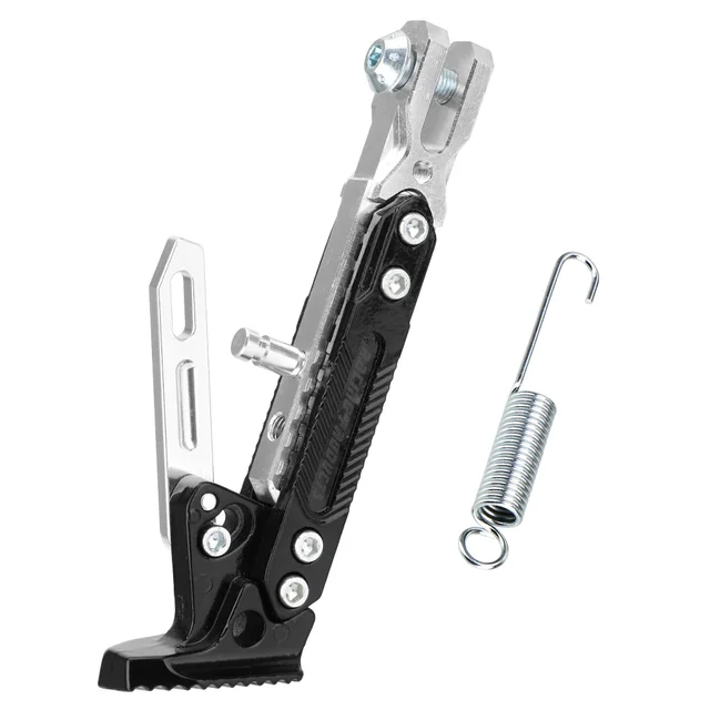 Adjustable CNC Metal Motorcycle Foot Bracket Kick Side Bracket Durable Corrosion Resistant Bracket Motorcycle Stand Moto Stand-Silver