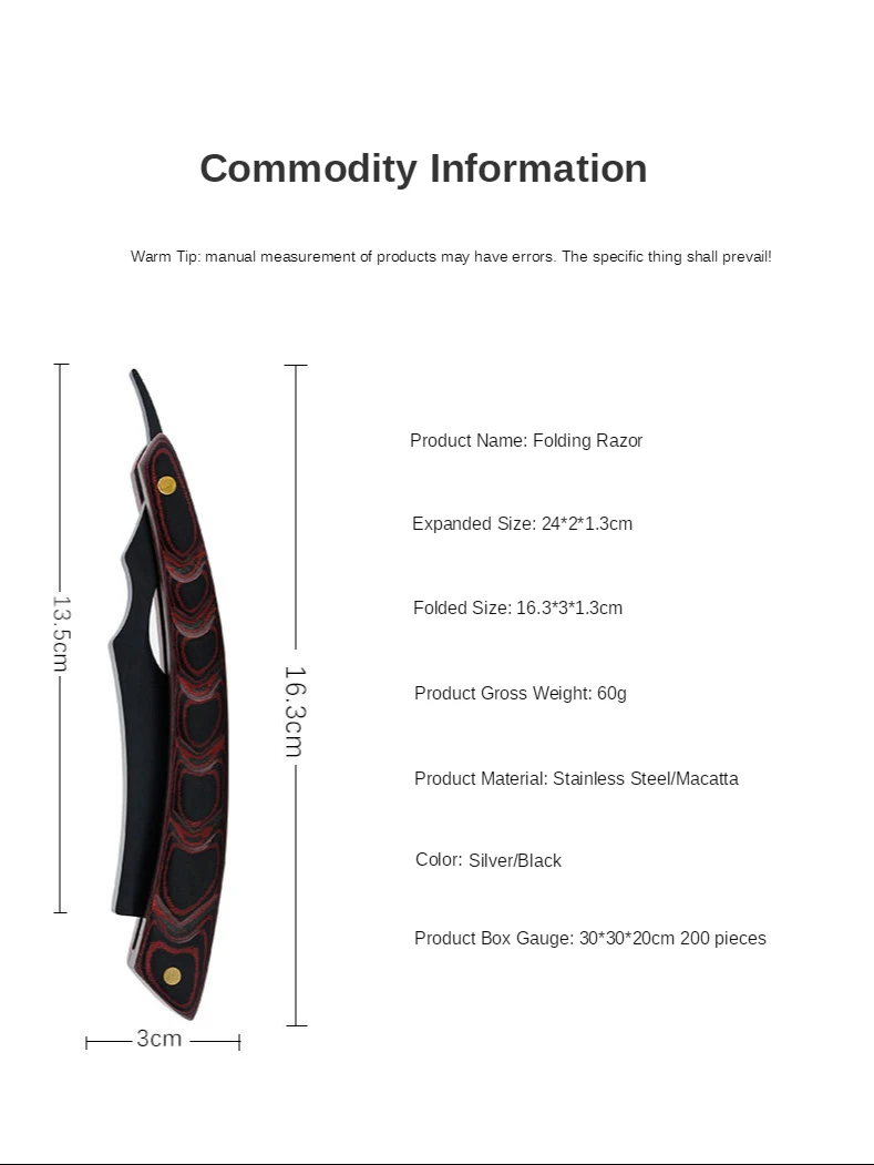 Retro Manual Shaving Razor Straight Thin Edge Sharp Folding Knife Barber Shaver Gift For Man G1231