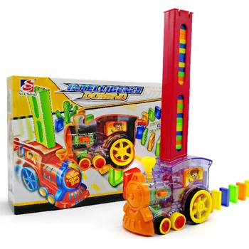

Children's Toy Electric Train Automatically Puts Dominoes Puzzle Parent-child Indoor Interactive Communication Toy 8842