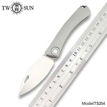 

TWOSUN Knives One Solid TC4 Titanium M390 Pocket Folding SLIP JOINT Knife hunting knife outdoor camping survival tool EDC TS254