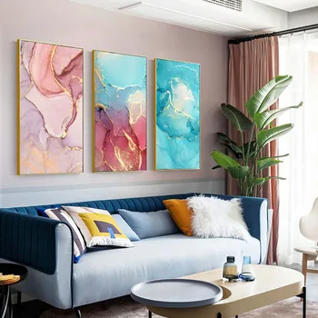 

Mix Color Marble Vein Poster Print on Canvas Painting Abstract Wall Painting Wall Art Pictures For Living Room Home Decoration
