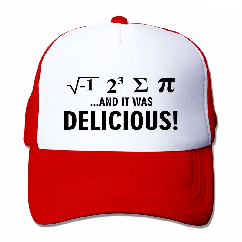 Я съел пирог, и это было вкусно, Pi Day Math бейсболка для мужчин и женщин, Кепка для водителя грузовика, модная Регулируемая Кепка - Цвет: 4-Red