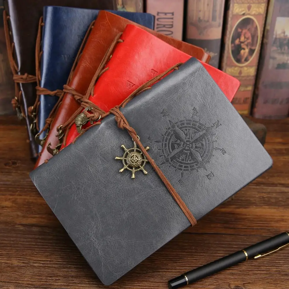 

Viking Guidepost Retro Notebook Diary Notepad Vintage PU Leather Book Stationery Gift Traveler Journal Planner Graffiti Bujo