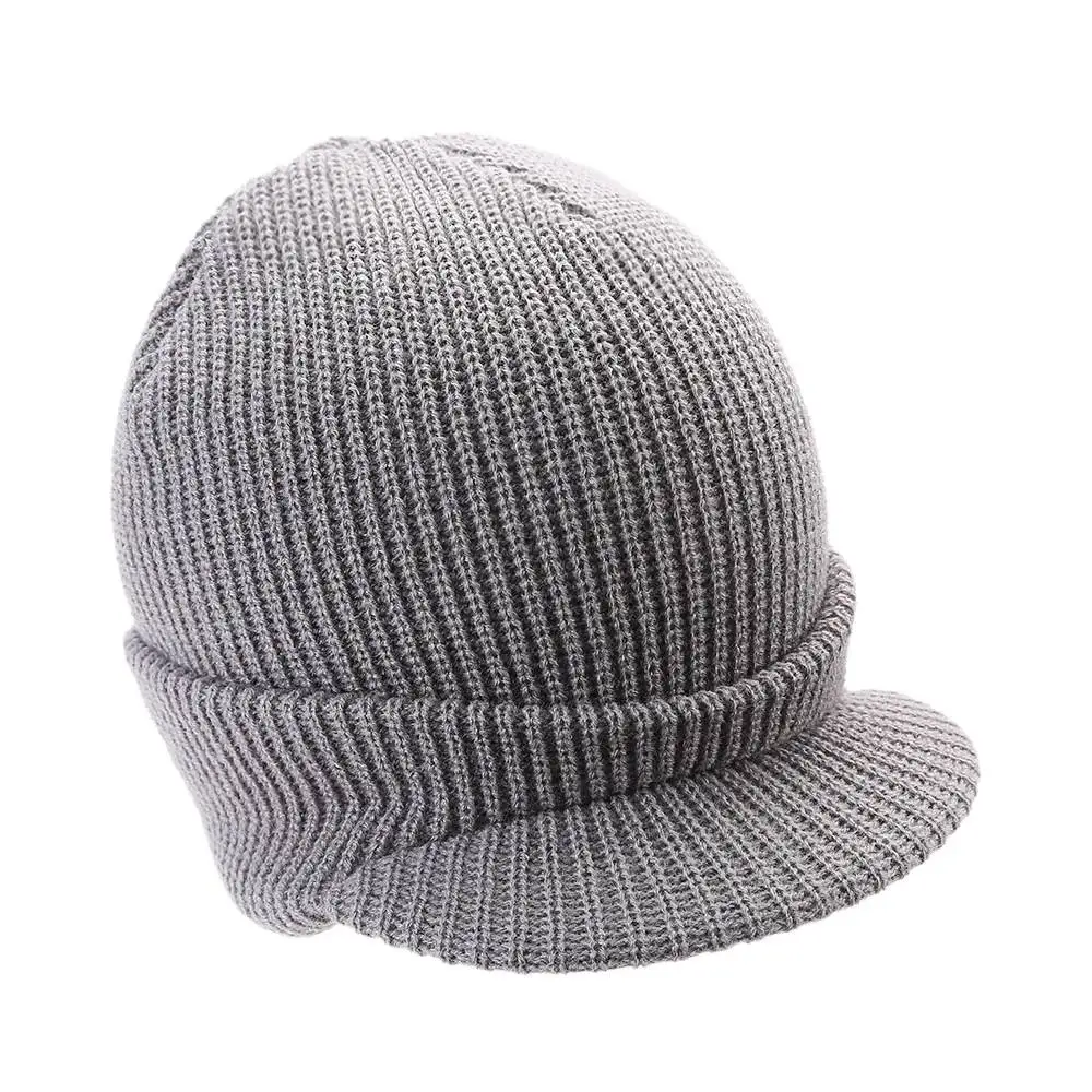 C2037-4Gray Новинка, женская, мужская шапка, модная, осенняя, зимняя, теплая, мужская, женская, вязанная, шапка для катания на лыжах, кепка для мальчиков и девочек, повседневная, армейский козырек, шапки, подарки - Цвет: C2037-4Gray