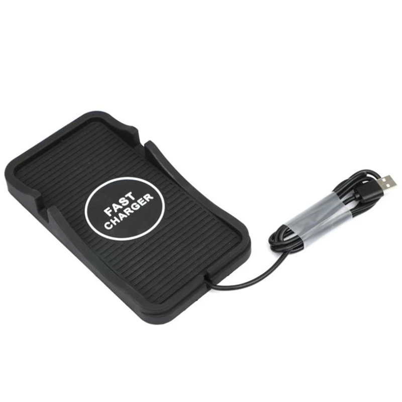 Wireless Charging Pad Car 10w Qi Fast Charging Phone Holder Mount Nonslip Silicone Pad Mat For