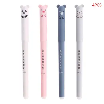 

4pcs Kawaii Cartoon Gel Pen Erasable 0.35mm Fine Nibs School Office Stationery