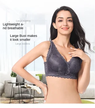 

Hot-Selling Large-Size Thin Breathable Adjustable Women's Recovery Breast Underwear Lace Edge Sexy Gather Rimless Bra