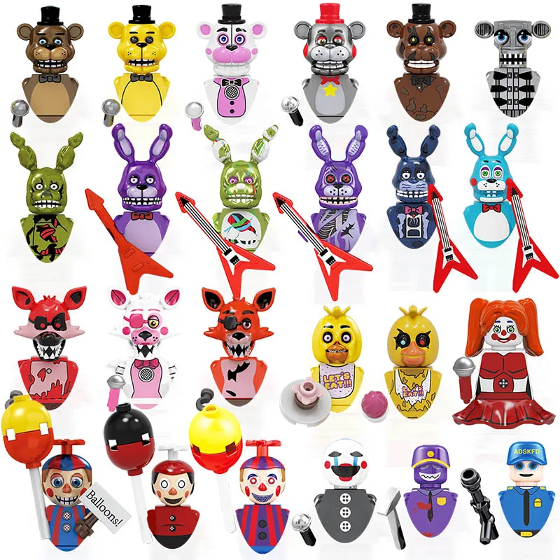 FNAF медведь Фредди мини-кукла фигурка героя игрушечная строительный блок для