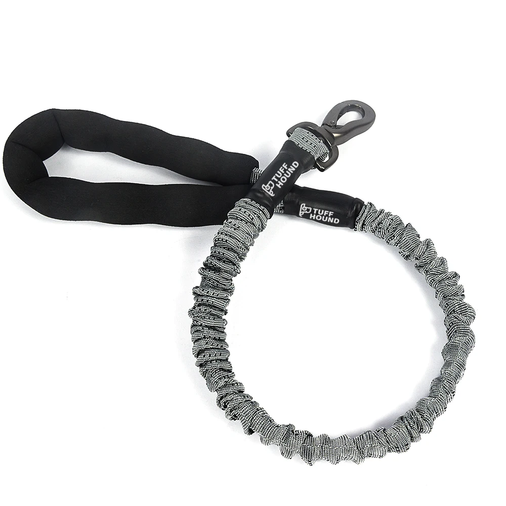 TUFF HOUND однотонный эластичный поводок удлиненный нейлоновый Канат высокоэластичный поводок для спорта на открытом воздухе для прогулок поводок для собак подходит для больших собак