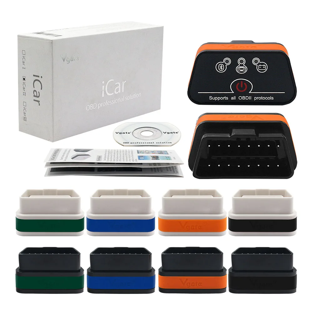 Vgate ICAR2 Bluetooth ELM327 V2.1 OBD2 диагностический сканер ICAR 2 Bluetooth 3,0 ELM 327 Авто OBD2 Интерфейс Android PC
