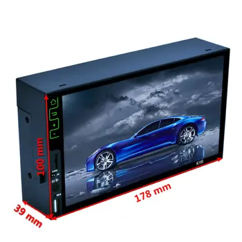 

7" Car MP5 Player 2 Din Touch Screen USB TF AUX-in FM RDS Radio Stereo Audio Player Support Rear View Camera