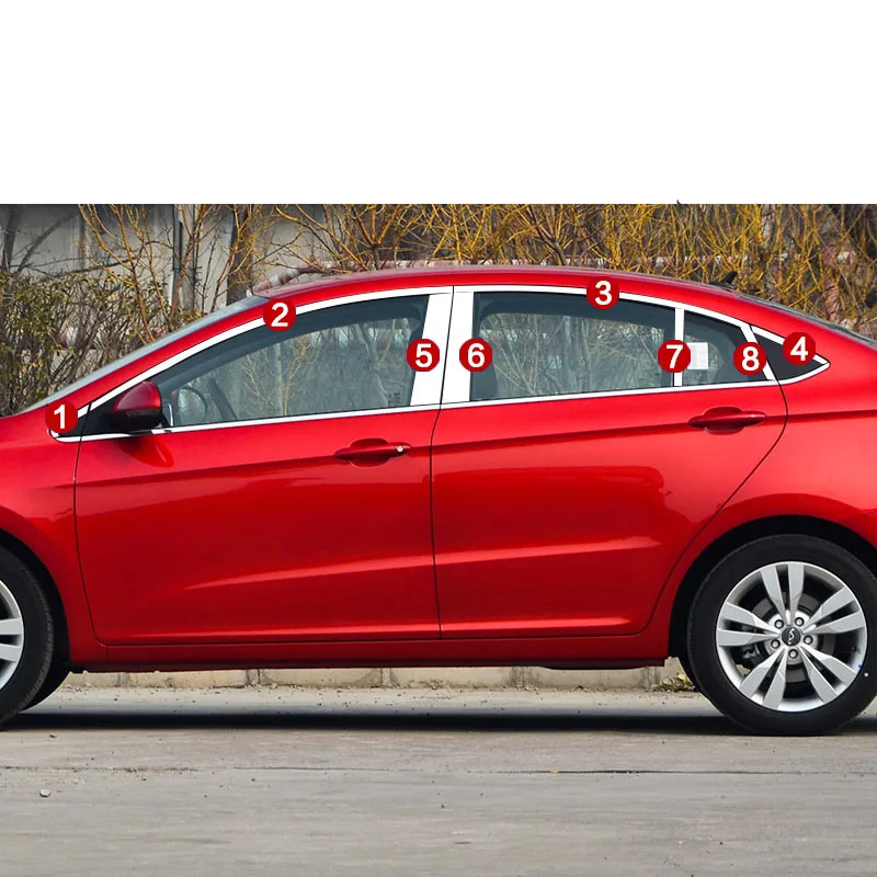 Нержавеющая сталь окна автомобиля планки для chery arrizo 5