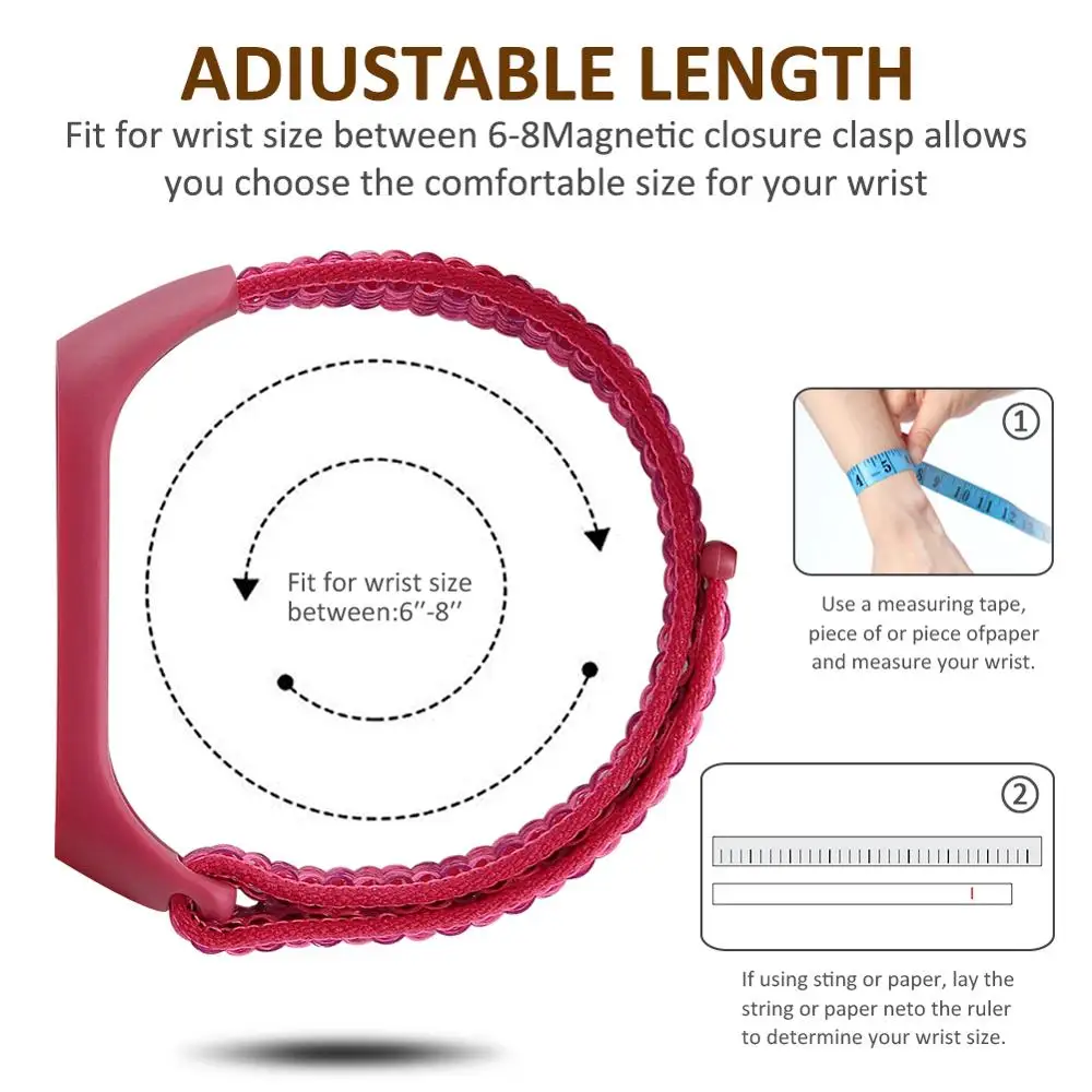 Nylon loop replaceable Bracelet for Xiaomi Mi band 3 Sports Wristband Breathable Strap for Xiaomi Miband 4 smart watch Accessori