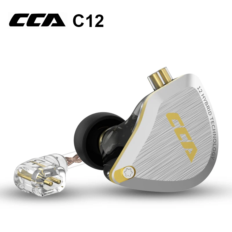 CCA C12 Earphone Hybrid technology 12 unit In-Ear Noise Reduction HiFi Earphone