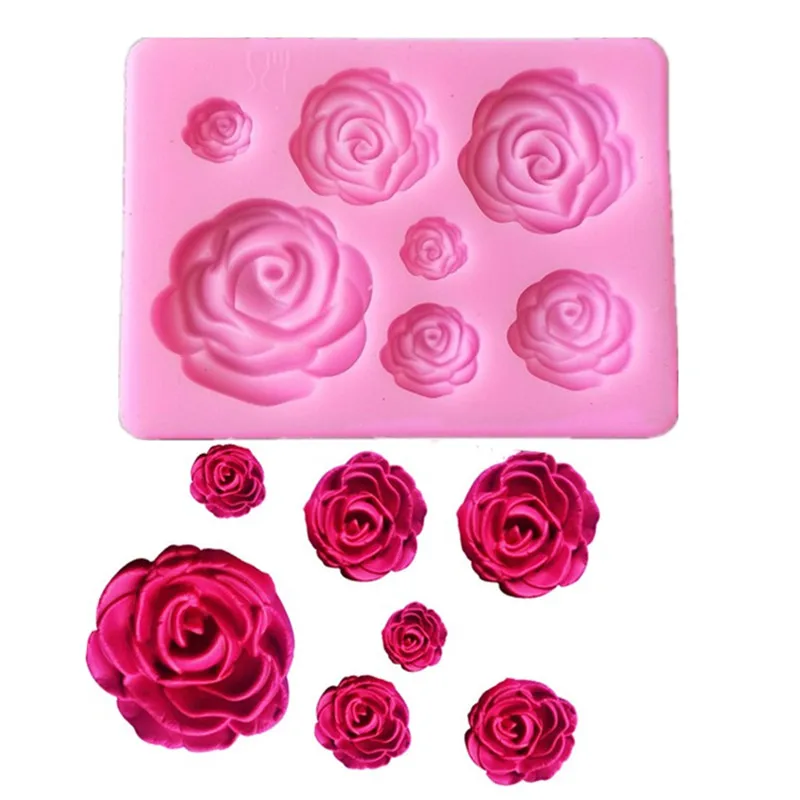 Роза в форме цветка из силикона форма для торта Шоколадные инструменты