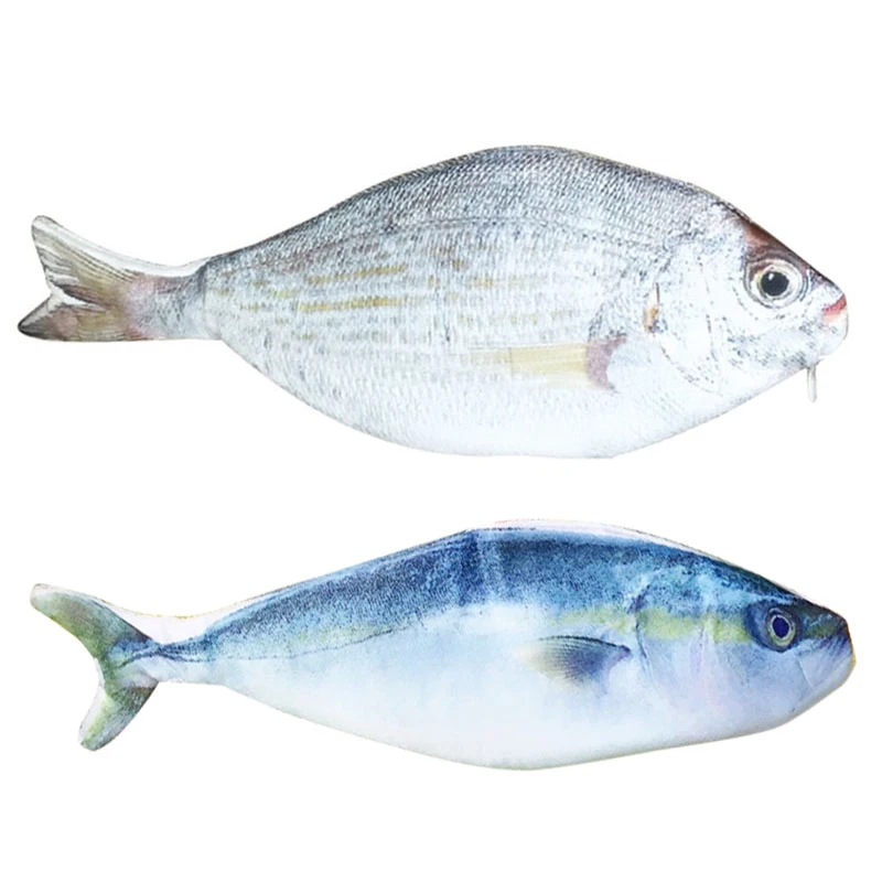 

HOT-2pcs Fish Shaped Pencil Bag Pencil Case Box Fish School Pen Case Originality School Creative Gifts - Blue & White