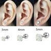 1PC 361L Surgical Steel Opal Tragus Cartilage Earring 16g End Ball  Cz Gem Round Tragus Cartilage Earring Piercing Body Jewelry 4