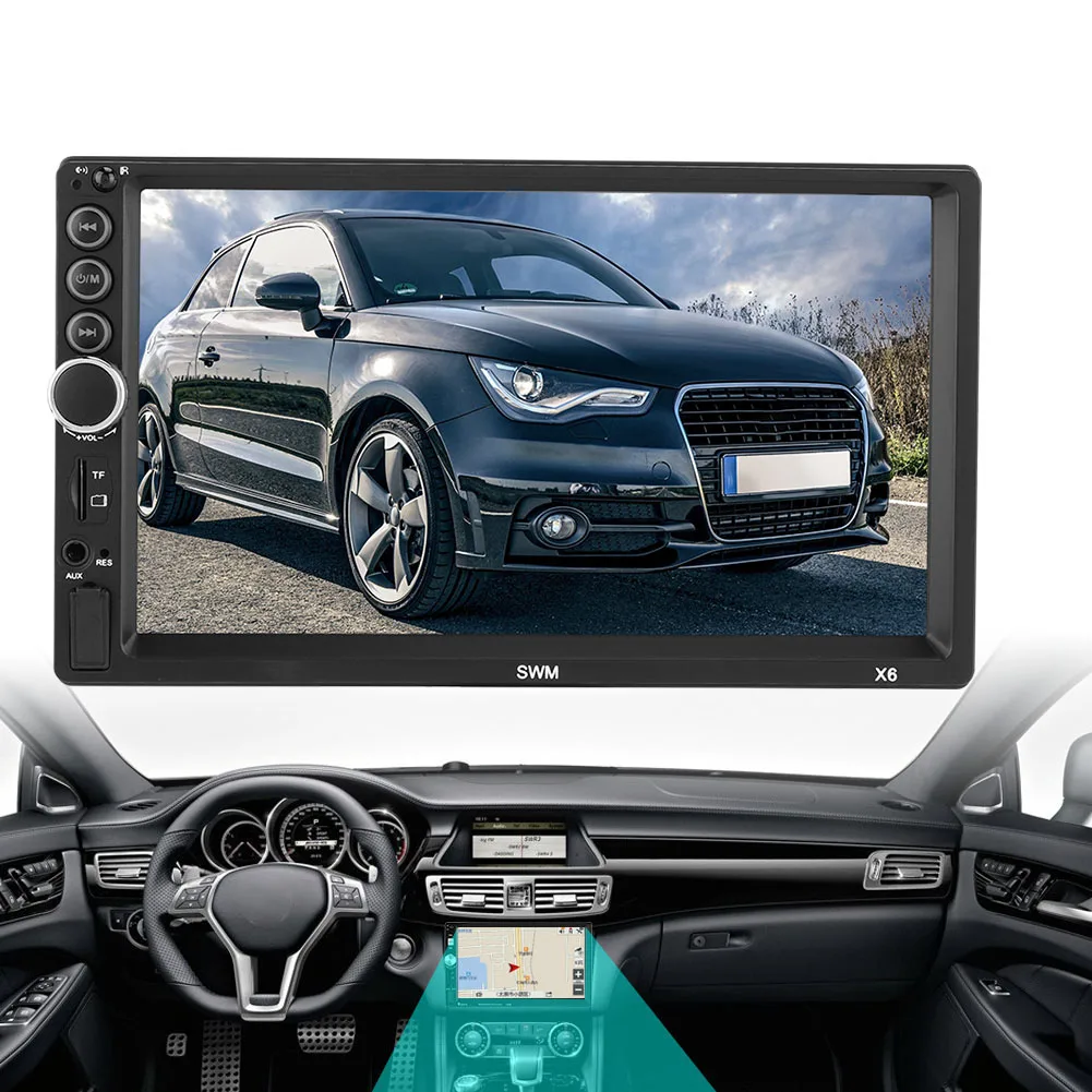 Автомобильный сенсорный экран HD " сенсорный экран стерео Bluetooth 12 В 2 Din FM ISO power Aux вход Авто MP5 плеер SD USB