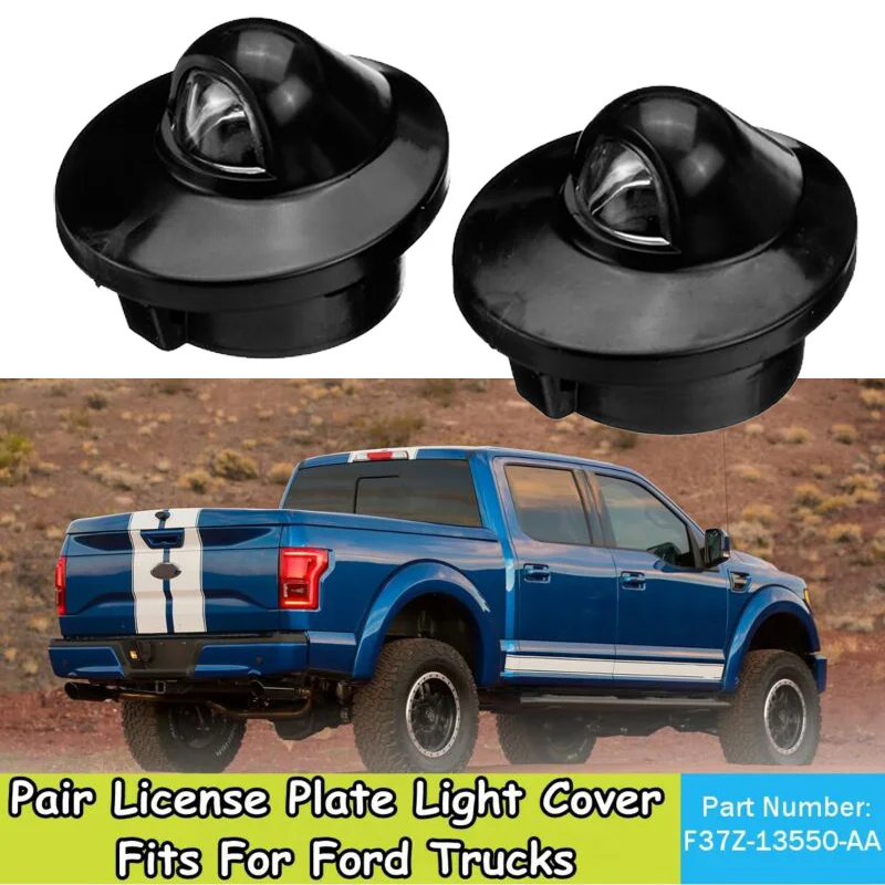 ABS материал 1 пара номерной знак светильник лампы Крышка F37Z-13550-AA черный подходит для Ford Trucks For Auto Partss