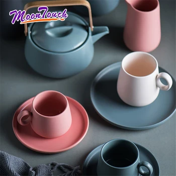 

250ml British Handmade Simple Afternoon Tea Cup Saucer Set European Small Luxury Nordic Household American Coffee Cup Mug