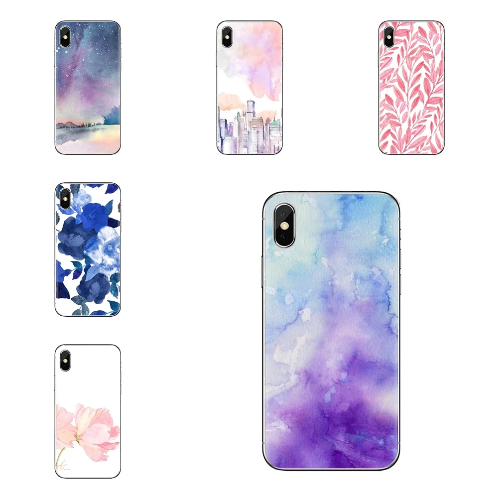 For Huawei Honor 7X V10 6C V9 6A Play 9 Mate 10 Pro Y7 Y5 P8 P10 Lite Plus GR5 2017 Watercolor Wallpaper Transparent Soft Covers |