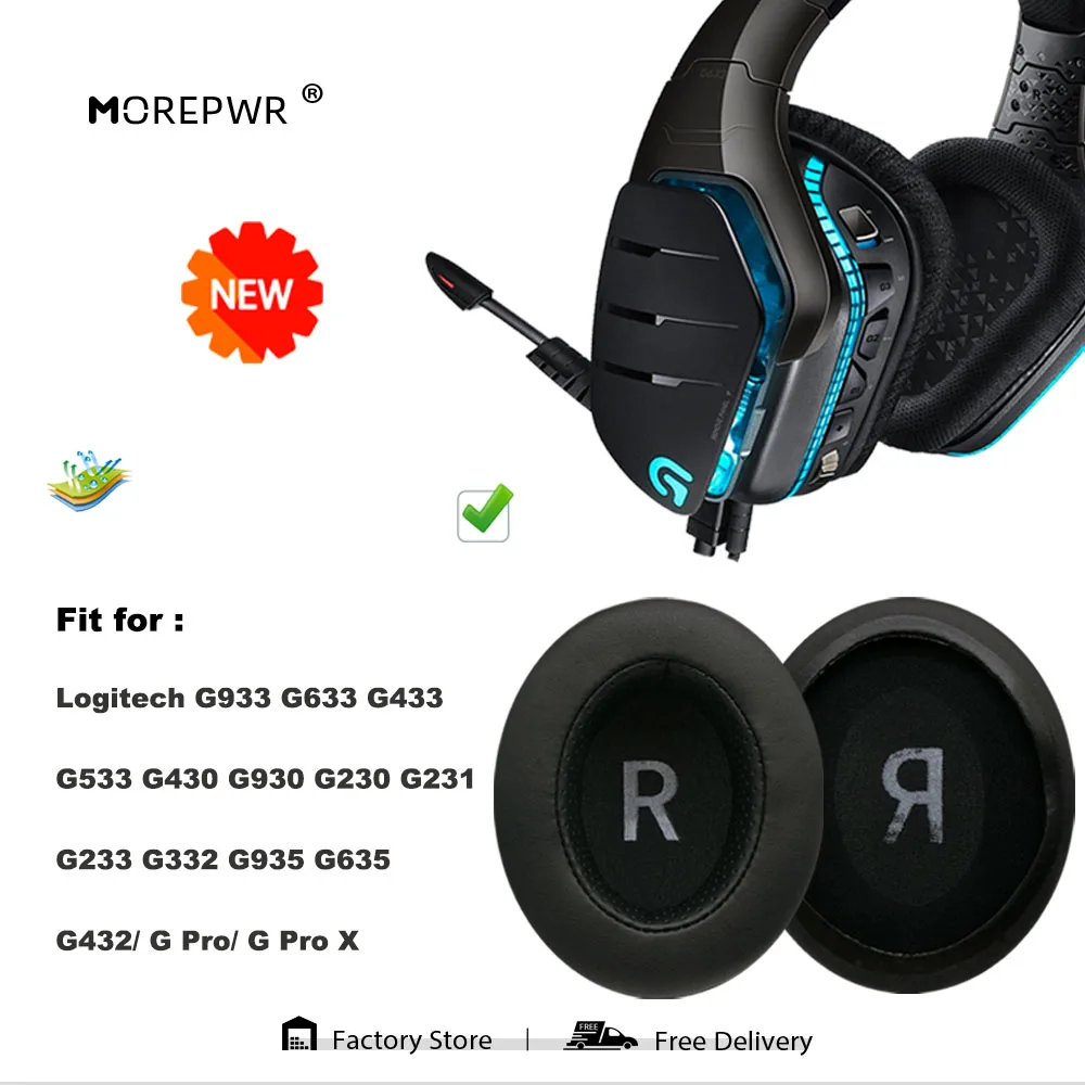 Nuovi Cuscinetti Auricolari Di Ricambio Per Logitech G933 G633 G433 G533 G430 G930 G230 G231 G233 G332 G935 G635 G432/ G Pro/ G Pro X