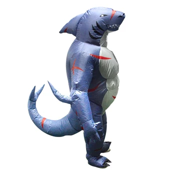 

Novelty Inflatable Animal Muscle Shark Costume Suit with Attached Fan and Battery Case Fancy Dress Halloween Cosplay Party